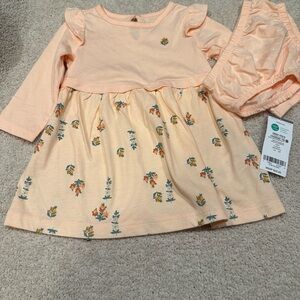 Carter's Pink and Cream Flutter Sleeve Sundress